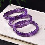 Amethyst Bamboo Knot Bracelet, Women's Wrist Bangles