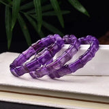 Amethyst Bamboo Knot Bracelet, Women's Wrist Bangles