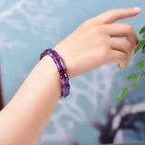 Amethyst Bamboo Knot Bracelet, Women's Wrist Bangles