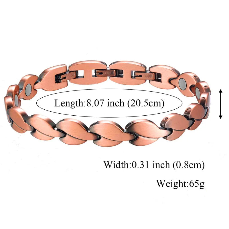 Solid Copper Magnetic Bracelet for Arthritis Pain Relief