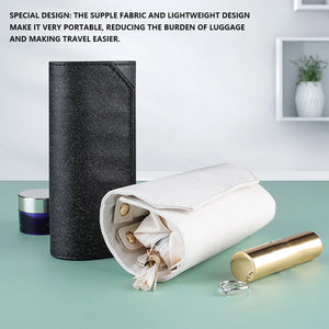 Women Makeup Bags Jewelry Box Roll Handbag Waterproof PU
