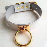 Harajuku Leather Punk Choker Golden O-round Necklace Goth Collar