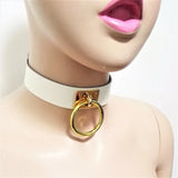 Harajuku Leather Punk Choker Golden O-round Necklace Goth Collar
