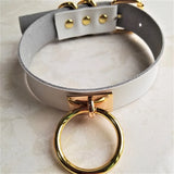 Harajuku Leather Punk Choker Golden O-round Necklace Goth Collar