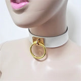 Harajuku Leather Punk Choker Golden O-round Necklace Goth Collar