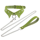 Gothic Punk Slave PU Leather Collar Traction Rope Chain Necklace