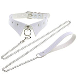 Gothic Punk Slave PU Leather Collar Traction Rope Chain Necklace