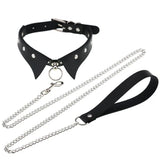 Gothic Punk Slave PU Leather Collar Traction Rope Chain Necklace