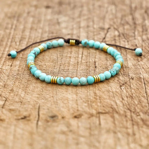 4mm Natural Turquoise Bead Friendship Bracelets Couples Yoga Jewelry
