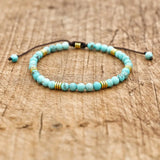 4mm Natural Turquoise Bead Friendship Bracelets Couples Yoga Jewelry