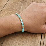 4mm Natural Turquoise Bead Friendship Bracelets Couples Yoga Jewelry