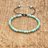 4mm Natural Turquoise Bead Friendship Bracelets Couples Yoga Jewelry