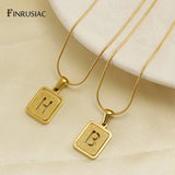 Letter Pendant Necklaces 18K Plated Stainless Steel Jewelry