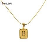 Letter Pendant Necklaces 18K Plated Stainless Steel Jewelry