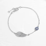 Angel Wings Bracelet Lucky Eye Sterling Silver Jewelry