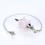 Pink Crystal Merkaba Pendulum for Dowsing Wicca Reiki