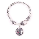Colorful Crystal Moon and Stars Wheat Link Chain Bracelet