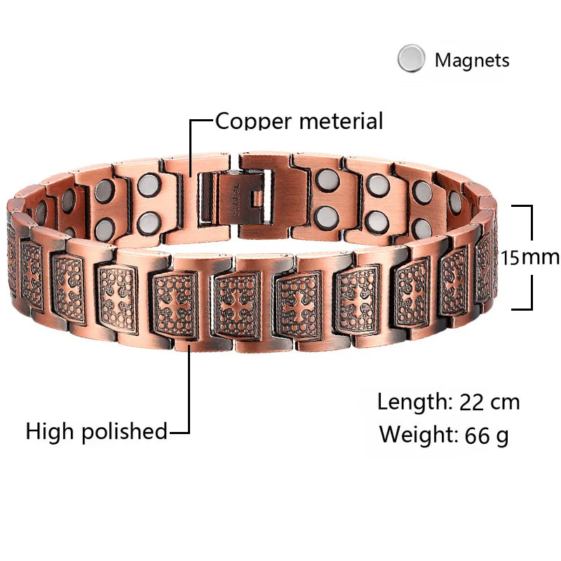Copper Magnetic Therapy Bracelet for Arthritis Pain Relief