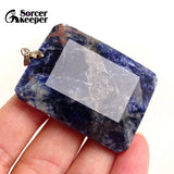 Sodalite Beads Quartz Stone Pendant Necklace