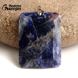 Sodalite Beads Quartz Stone Pendant Necklace