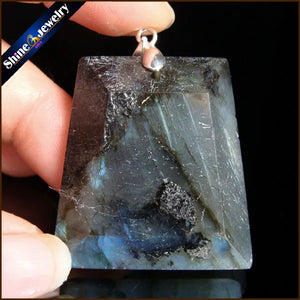 Labradorite Moonstone Pendant Necklace With Chain