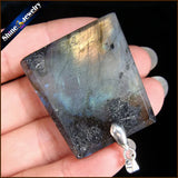 Labradorite Moonstone Pendant Necklace With Chain