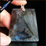 Labradorite Moonstone Pendant Necklace With Chain