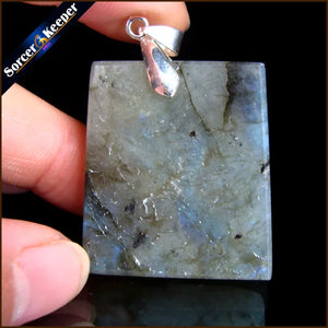 Labradorite Moonstone Quartz Necklace with Chain