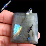 Labradorite Moonstone Quartz Necklace with Chain