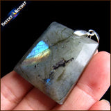 Labradorite Moonstone Quartz Necklace with Chain