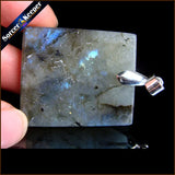 Labradorite Moonstone Quartz Necklace with Chain