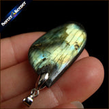 Labradorite Moonstone Quartz Stone Necklace With Chain Colares Femininos PS714