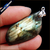 Labradorite Moonstone Quartz Stone Necklace With Chain Colares Femininos PS714