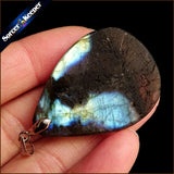 Labradorite Moonstone Quartz Pendant Necklace - Boho Crystal Jewelry