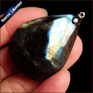 Labradorite Moonstone Quartz Pendant Necklace - Boho Crystal Jewelry