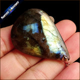 Labradorite Moonstone Quartz Stone Pendant Necklace Colar