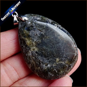 Women Men Jewelry Pendant Necklace Labradorite Moonstone Quartz Stone