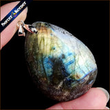 Women Men Jewelry Pendant Necklace Labradorite Moonstone Quartz Stone