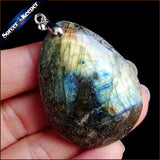 Women Men Jewelry Pendant Necklace Labradorite Moonstone Quartz Stone