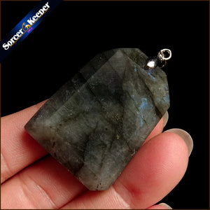 Labradorite Moonstone Quartz Pendant Necklace