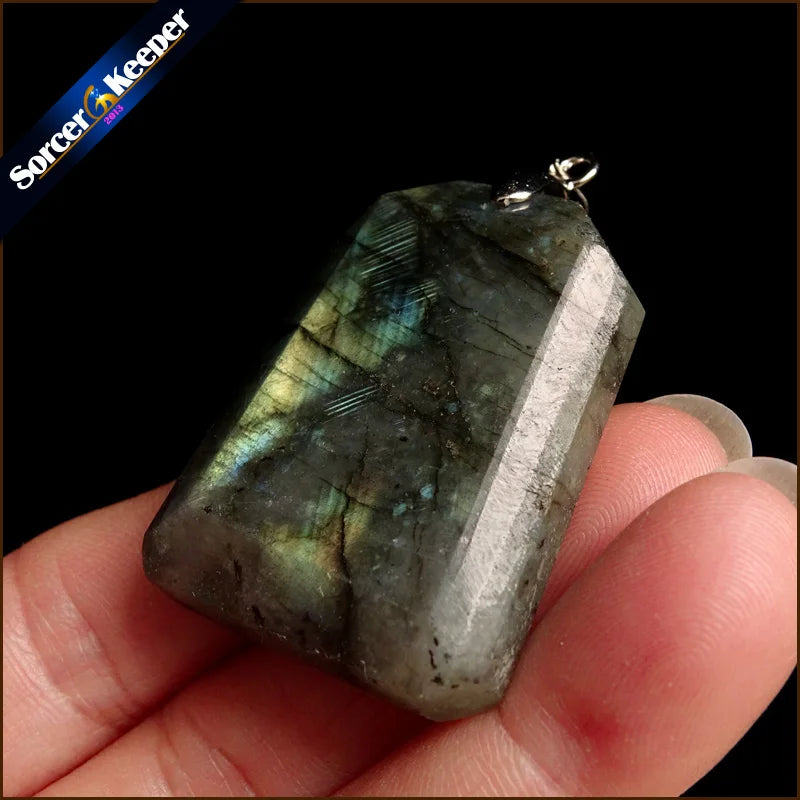 Labradorite Moonstone Quartz Pendant Necklace
