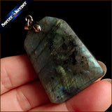 Labradorite Moonstone Quartz Pendant Necklace
