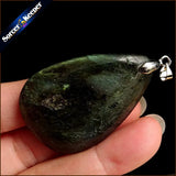 Labradorite Moonstone Quartz Pendant Necklace with Chain