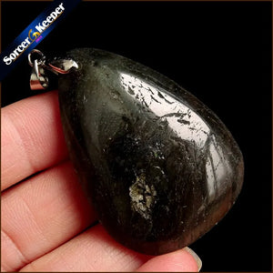 Labradorite Moonstone Quartz Pendant Necklace with Chain