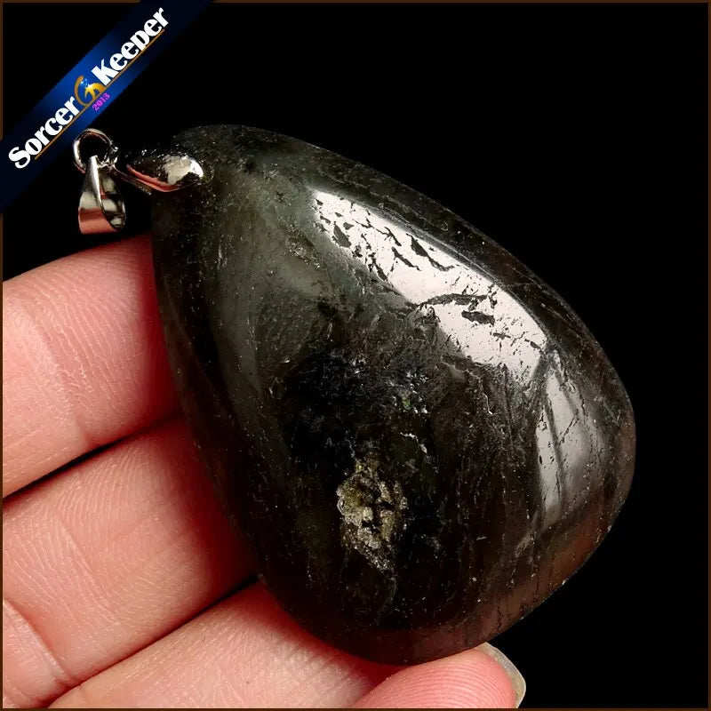 Labradorite Moonstone Quartz Pendant Necklace with Chain