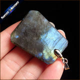 Labradorite Moonstone Quartz Stone Pendant Necklace Colares