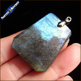 Labradorite Moonstone Quartz Stone Pendant Necklace Colares