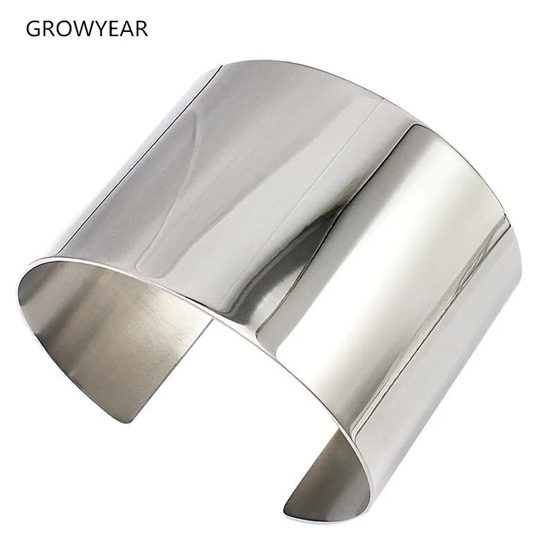 Silver Stainless Steel Open Bangle Bracelets - Many sizes/colors