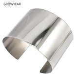 Silver Stainless Steel Open Bangle Bracelets - Many sizes/colors