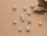 925 Sterling Silver Lucky Ball Charms Auspicious Cloud Dangle Pendants